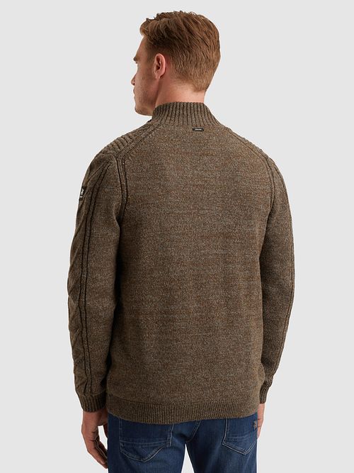 Vanguard Cardigan Structure Wool Blend Brown Model / Achterkant