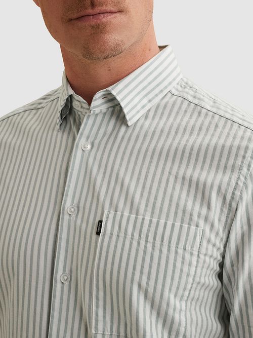 Vanguard Shirt Stripe Light Blue Model / Detail