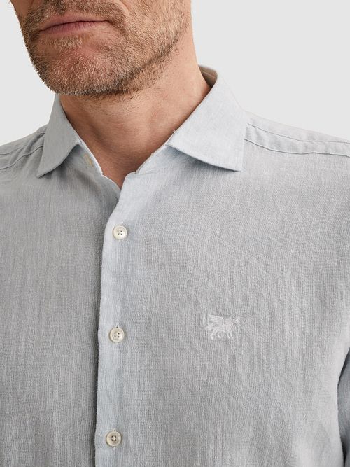 Vanguard Hemd Leinen Blend Hellblau Model / Detail