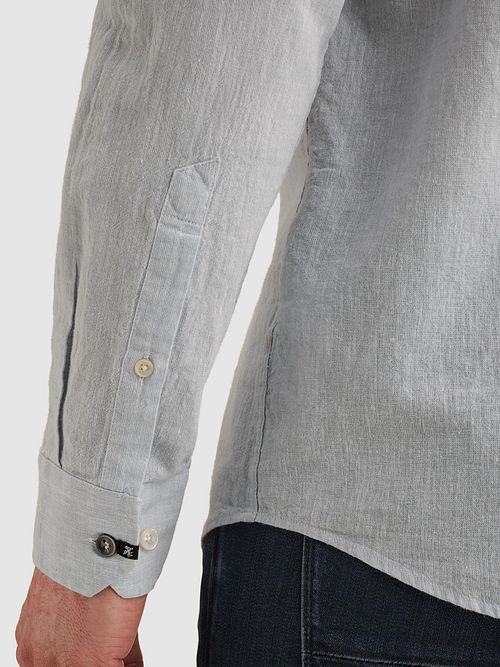 Vanguard Hemd Linnen Blend Lichtblauw Model / Detail