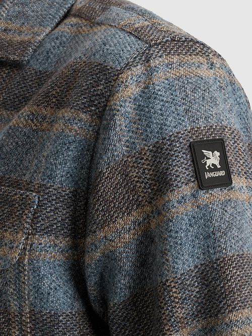 Vanguard Overshirt Rutet, Blau Model / Detail