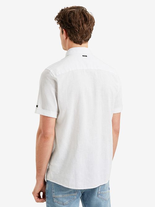 Vanguard Short Sleeve Hemd Leinen Blend Weiß Model / Achterkant