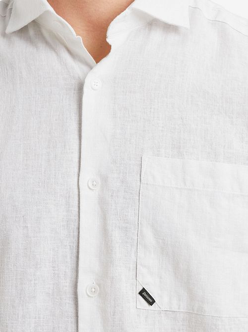 Vanguard Kortærmet Skjorte i Hør Blend Hvid Model / Detail