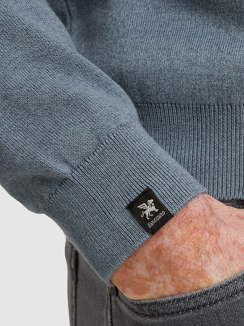 Vanguard Sweater Half Zip Textured Light Blue Product / Detail