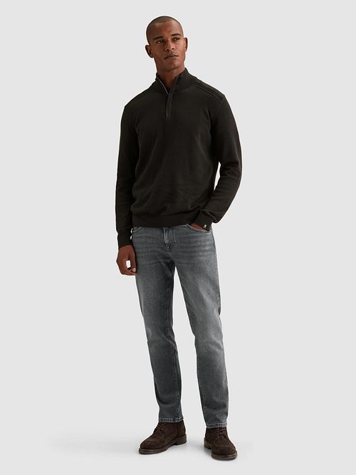 Vanguard Mouline Sweter Half Zip Zwart Model / Voorkant