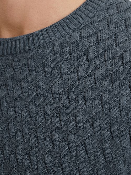 Sweter Vanguard o dzianinowej strukturze w kolorze niebieskim Model / Detail
