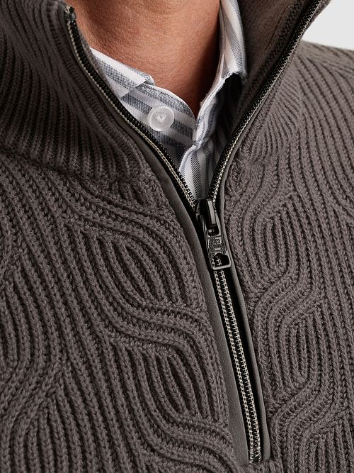 Vanguard Tröja Halv Zip Struktur Taupe Model / Detail
