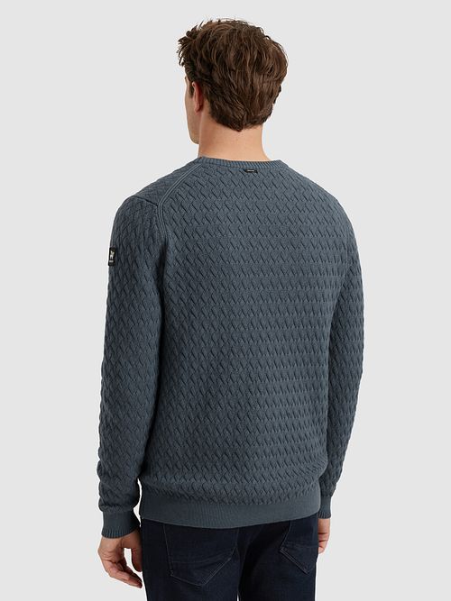 Vanguard Trui Knitted Structure Blauw Model / Achterkant