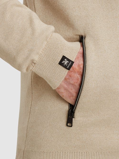 Vanguard Väst Bonded Mouline Ecru Model / Detail