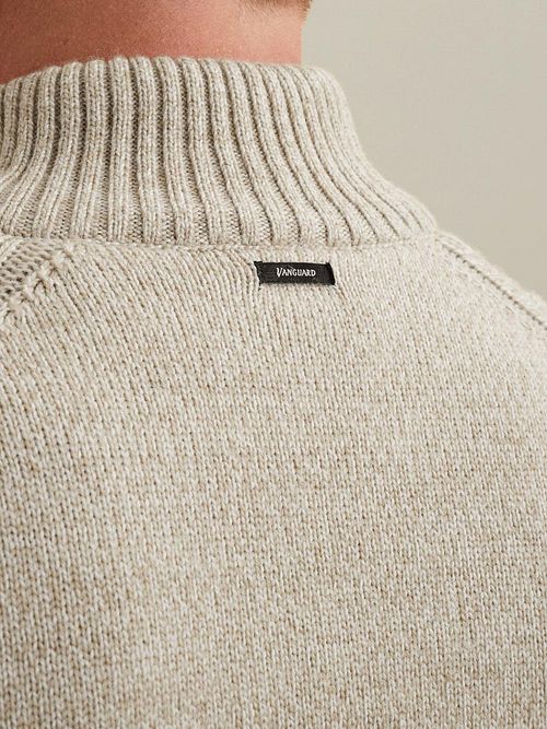 Vanguard Vest Structuur Wol Blend Beige Model / Detail