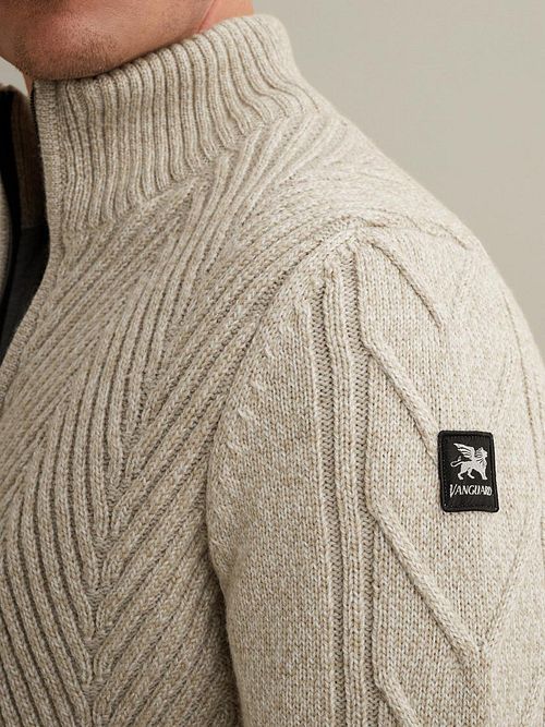 Vanguard Vest Strukturert Ullblanding Beige Model / Detail