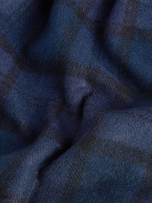 Barbour Bufanda Tartan de lana de cordero clásica azul marino Product / Detail
