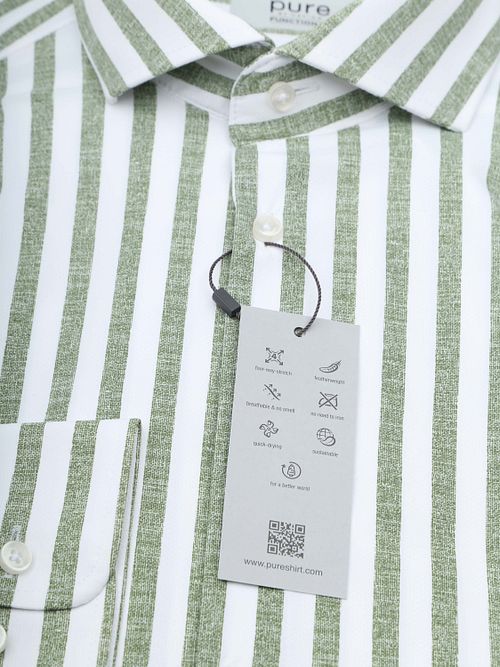 Pure Linen Optics Camicia Righe Groen Product / Detail