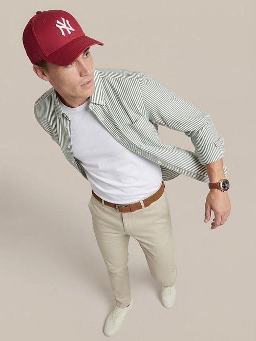 Steppin' Out Big Stripe Camicia Verde Model / Voorkant