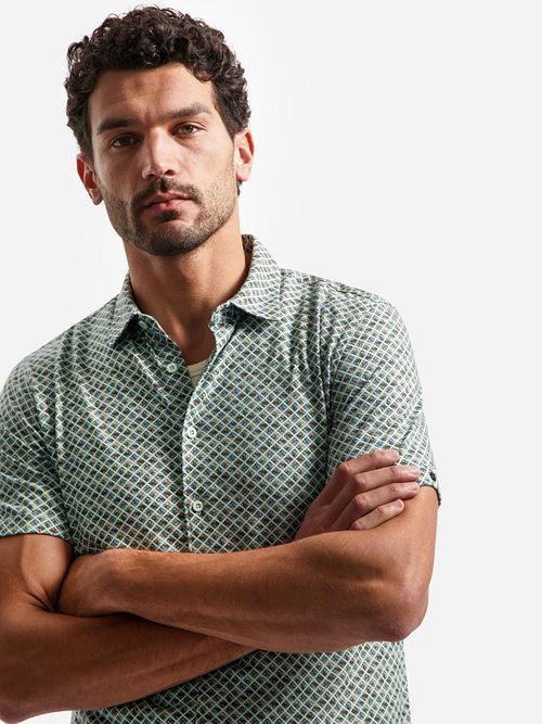 No Excess Camisa Casual Estampado Verde Model / Voorkant