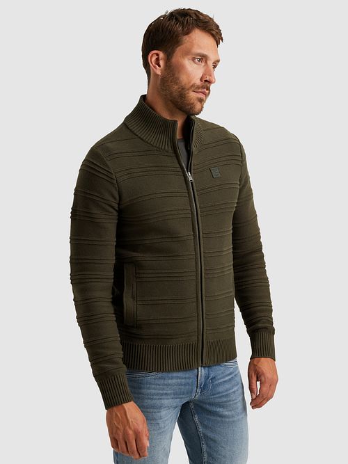 Gilet PME Legend in maglia strutturata Beluga verde Model / Zijkant