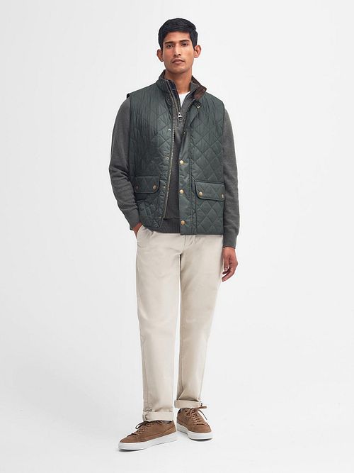Barbour New Lowerdale Gilet verde salvia Model / Voorkant