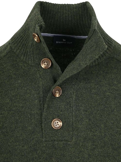 Steppin' Out Maglione Mocker in lana d’agnello verde Product / Detail