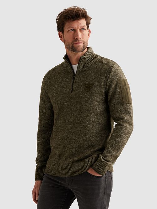 PME Legend maglione half zip grigio-verde Model / Zijkant