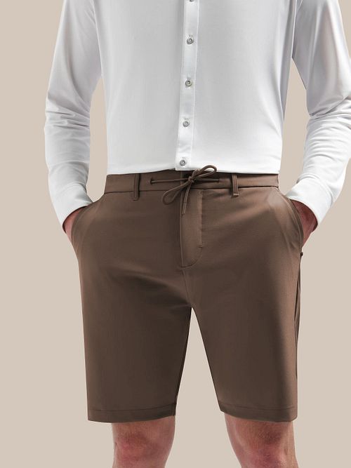 No Excess Sedoc Bermuda Chino 4-Way Stretch Kaki Model / Voorkant