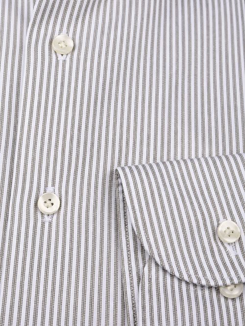 Profuomo Chemise Twill Rayures Vert