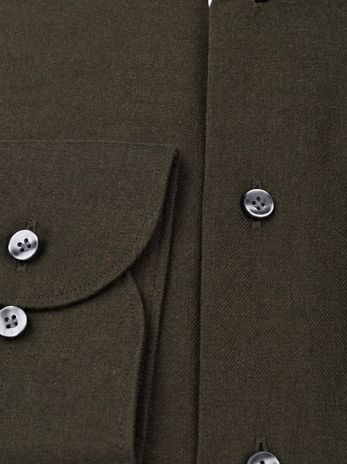 Profuomo Chemise Brushed Twill Vert foncé