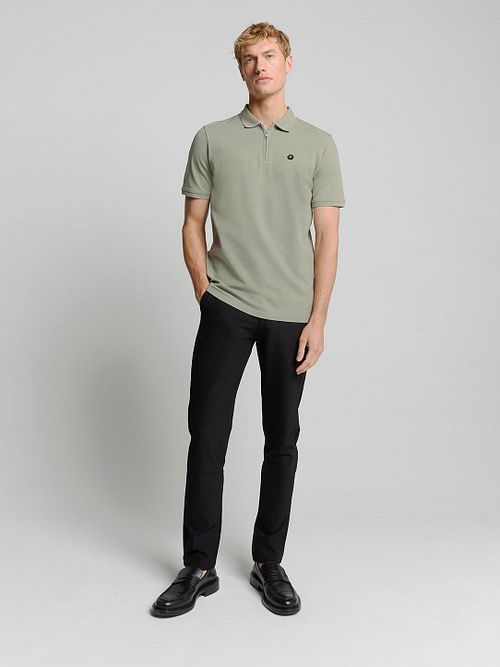 No Excess Half Zip Poloshirt Piqué Vert Model / Voorkant