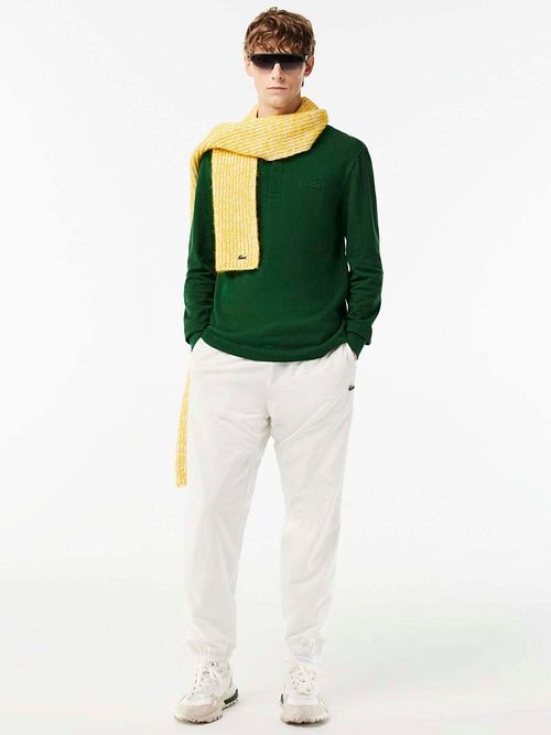 Lacoste Longsleeve Poloshirt Piqué Vert Foncé Model / Voorkant
