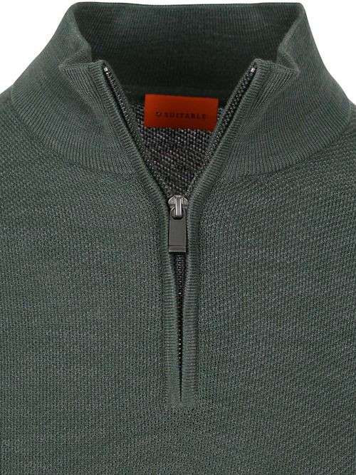 Suitable Pine Knit Pull Demi-Zip Vert Product / Detail