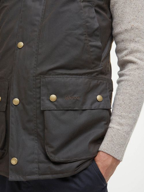Veste Barbour Westmoreland Ciré Vert Olive Model / Detail