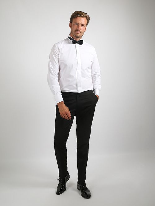 Smoking Skjorta Miami Vit Model / Voorkant