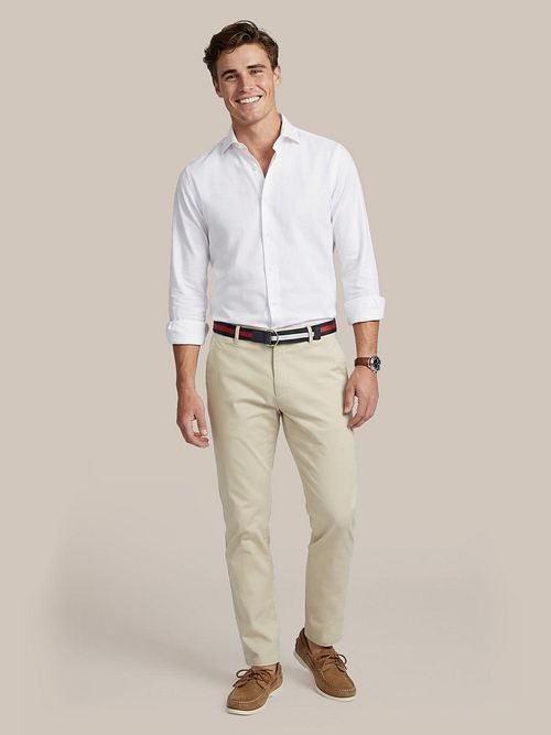 Steppin' Out Skjorta Oxford Vit Model / Voorkant