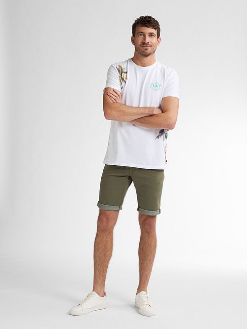 Petrol T-shirt Islandcrest Print Vit Model / Voorkant