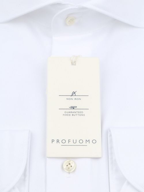 Profuomo Twill Hemd Extra Long Sleeves Weiß Product / Detail