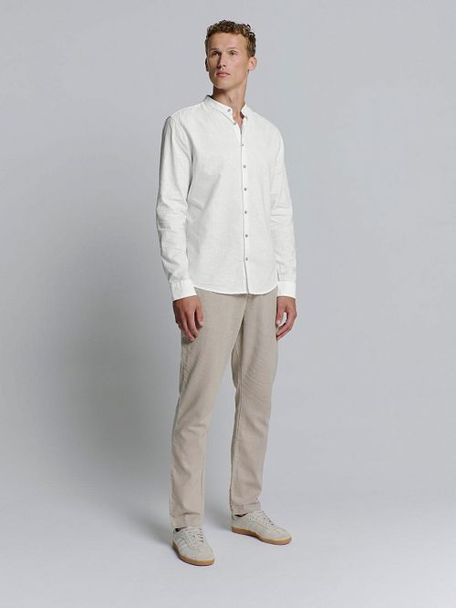 No Excess Overhemd Linnen Blend Wit Model / Voorkant