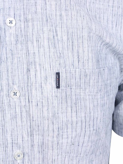 State of Art Short Sleeve Shirt Faux Stripe Blauw