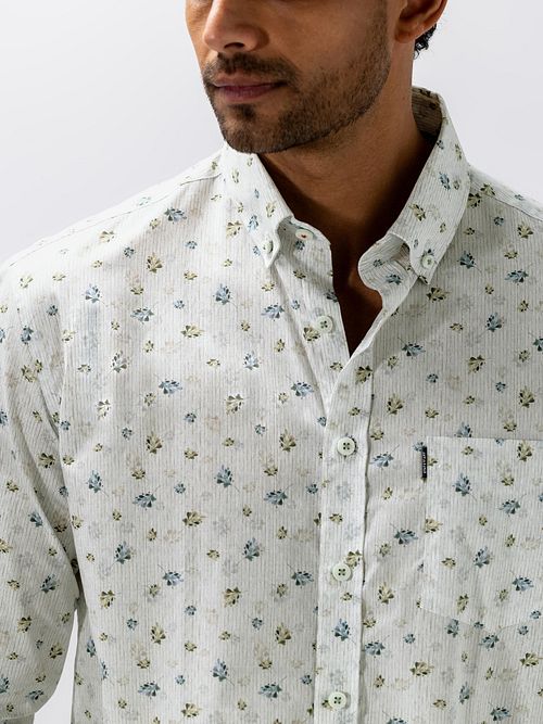 State Of Art Overhemd Flower Print Wit Model / Detail