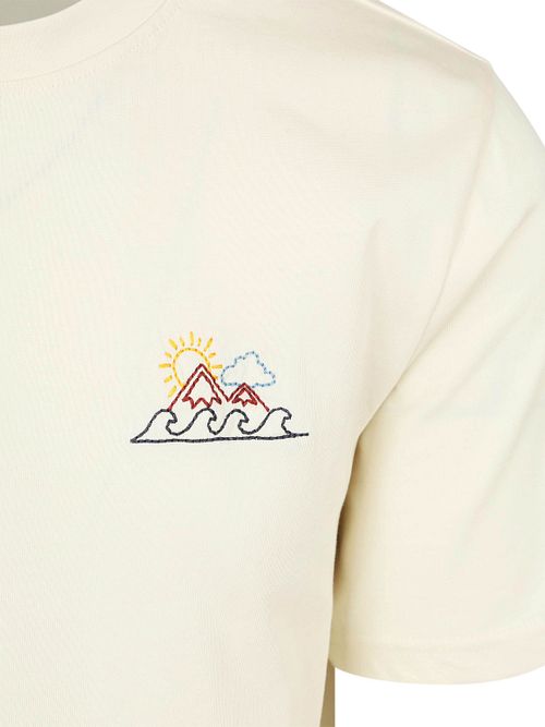 KnowledgeCotton Apparel T-shirt Wit Chest Print Product / Detail