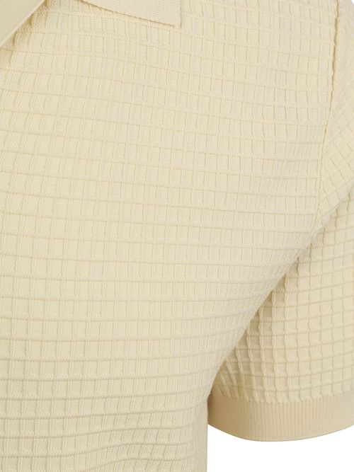 Profuomo Poloshirt Riva Structure Ecru Product / Detail