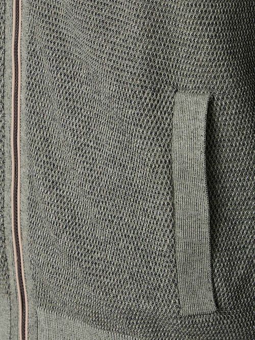 CASAMODA Kardigan Zip Structure Groen Product / Detail