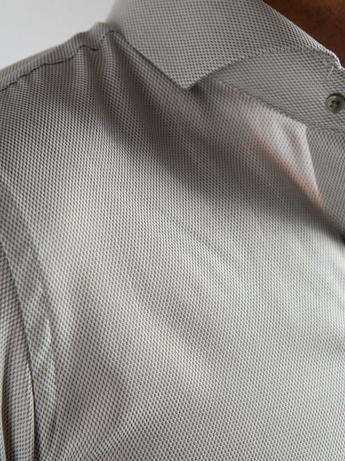 Koszula Suitable Jacquard Luxe slim fit w kolorze zielonym Model / Detail