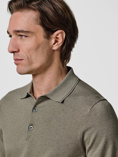 Koszulka polo Profuomo Luxury Basic w kolorze zielonym Model / Detail