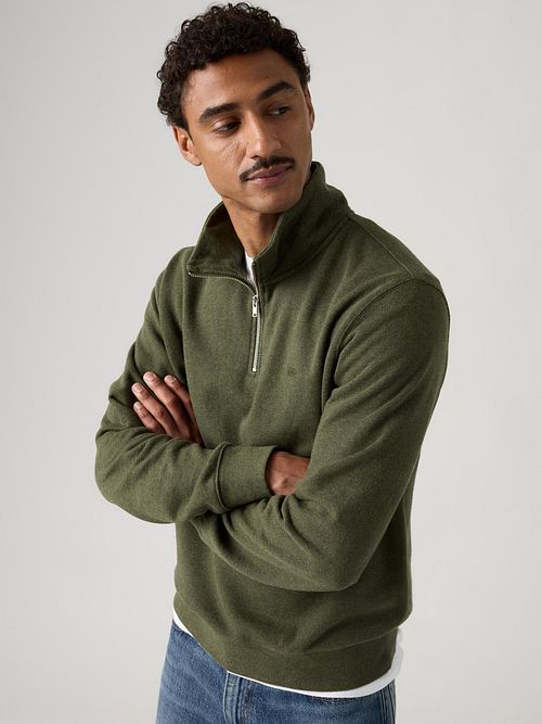Bluza Levi's Half Zip w kolorze oliwkowym Model / Voorkant