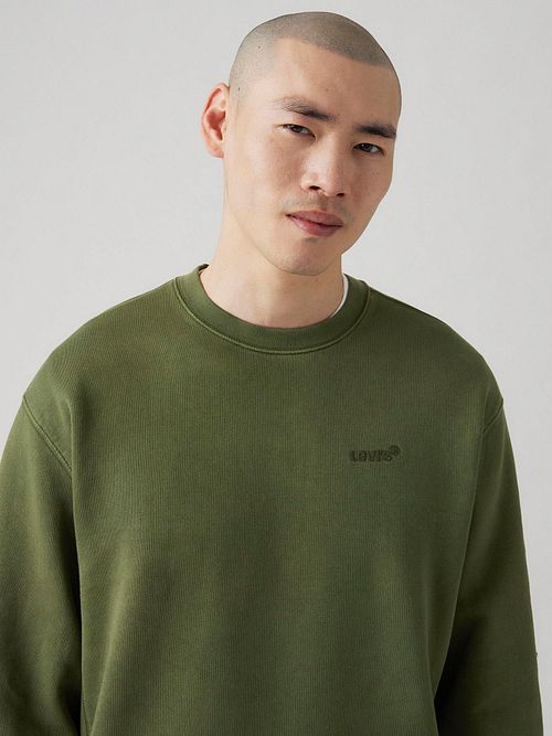 Sweter Levi's Authentic Logo w kolorze oliwkowym Model / Detail