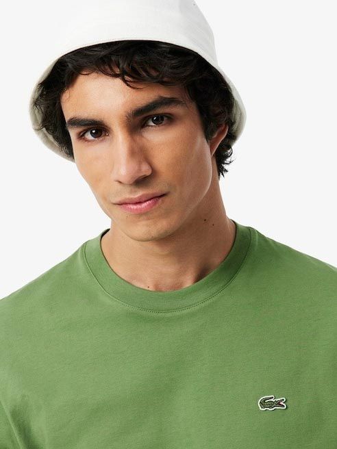 T-shirt Lacoste w kolorze zielonym Model / Detail