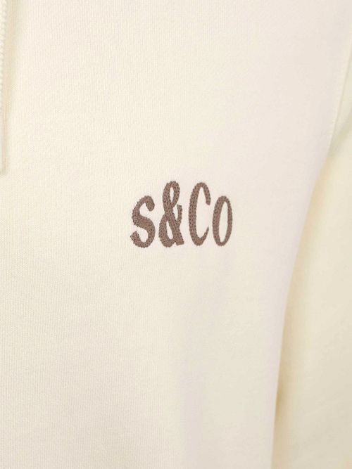 Bluza z kapturem Supply & Co z nadrukiem na plecach w kolorze złamanej bieli Product / Detail