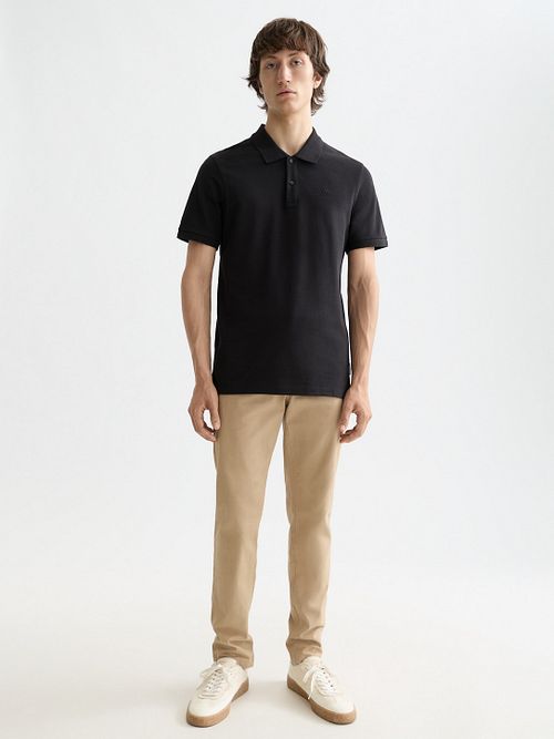 Scotch And Soda Core Piqué Polo Zwart Model / Voorkant