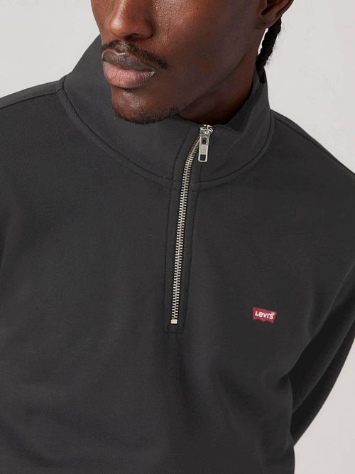 Levi's Sweater Half Zip Zwart Model / Detail