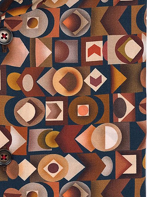 R2 Overhemd Lyocell Print Brique Product / Detail