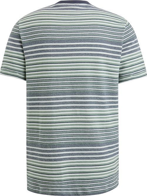 Cast Iron T-shirt Rayé Bleu-Vert Product / Achterkant